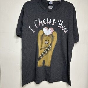 Star Wars Chewbacca t-shirt I CHEWS YOU HEART. SIZE XL‎